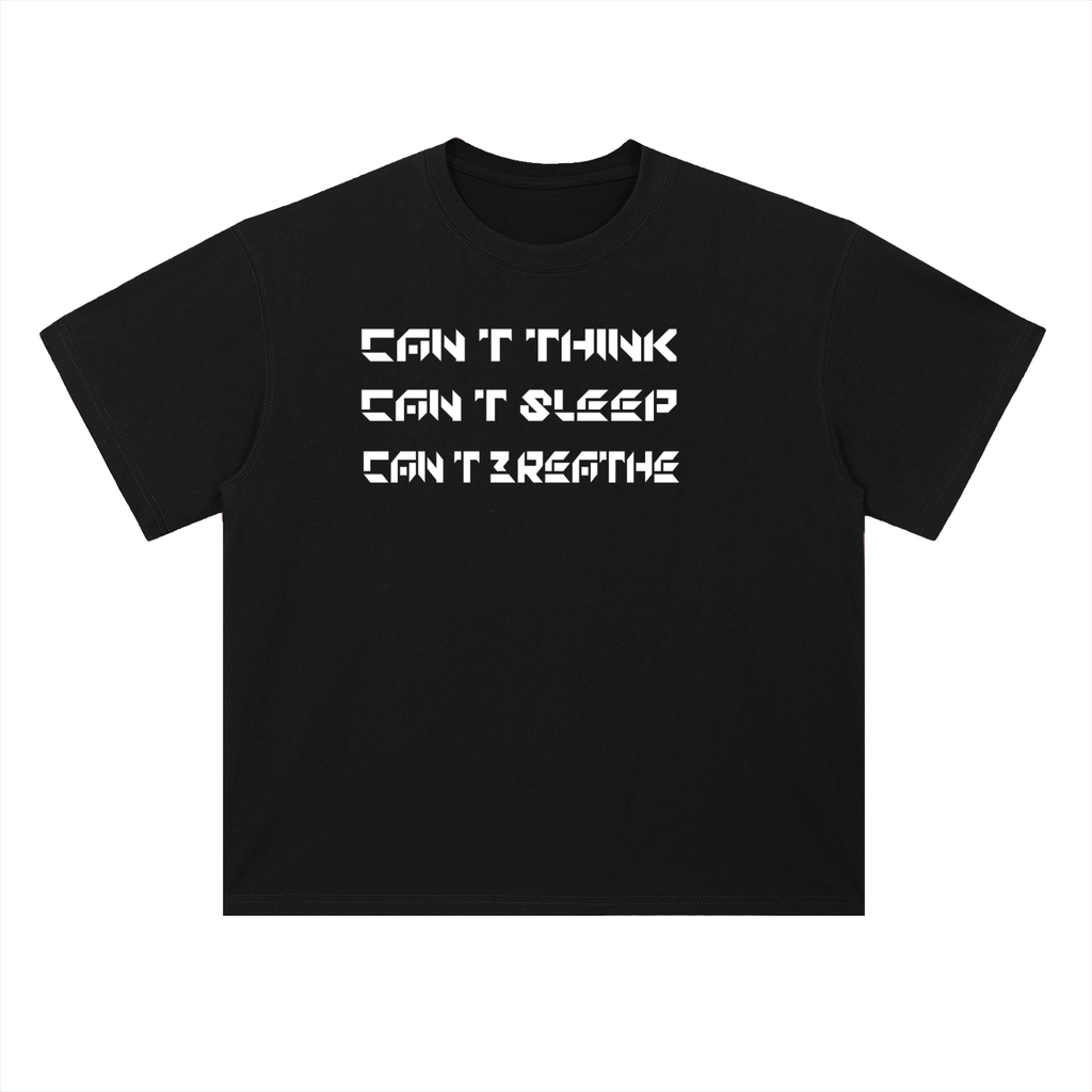 Cant think - Heavyweight Drop Shoulder Cotton T-Shirt